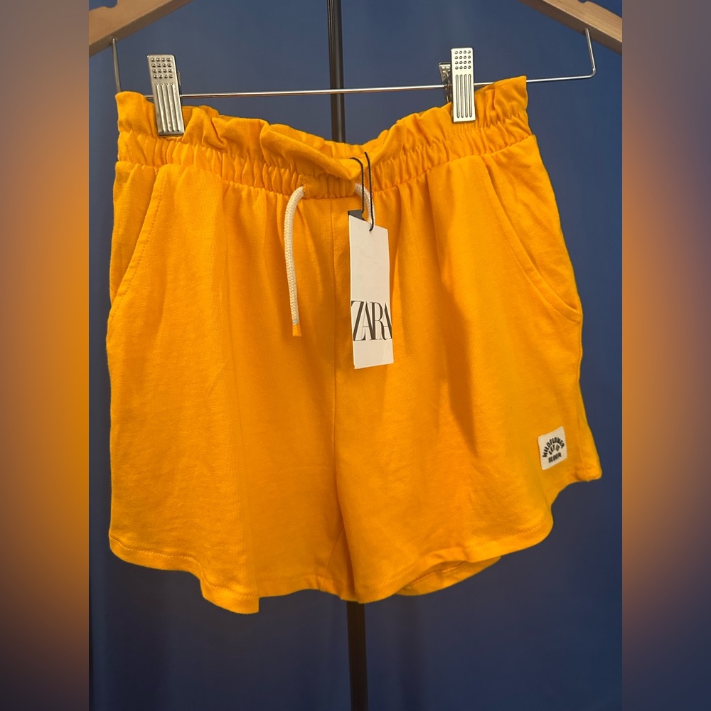 Zara Girl’s Vibrant Orange Casual Shorts